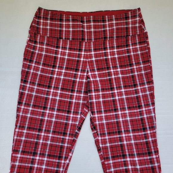 Intro love the fit Pants - Intro. Love the Fit Women's Leggings Tummy Control, XL Red/White Christmas